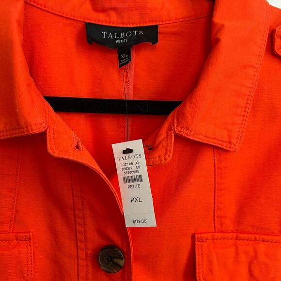 NWT Talbots Montauk Twill Jacket Size XL Petite Safari Utility Preppy Structured - Picture 6 of 13